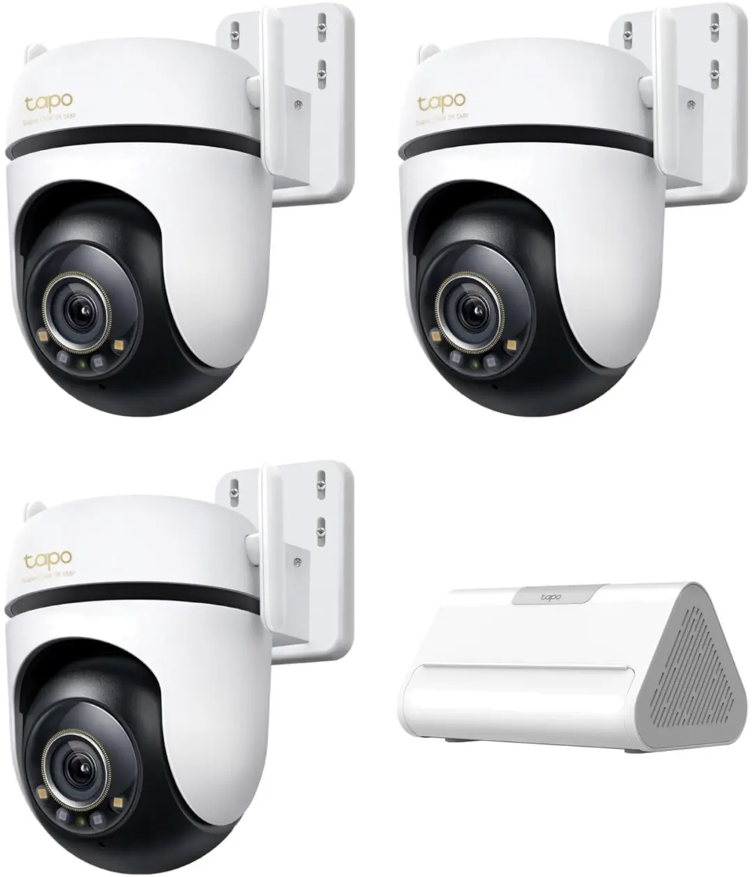 Tapo C530WS Beveiligingscamera Buiten 3-pack + H500 CentralHub