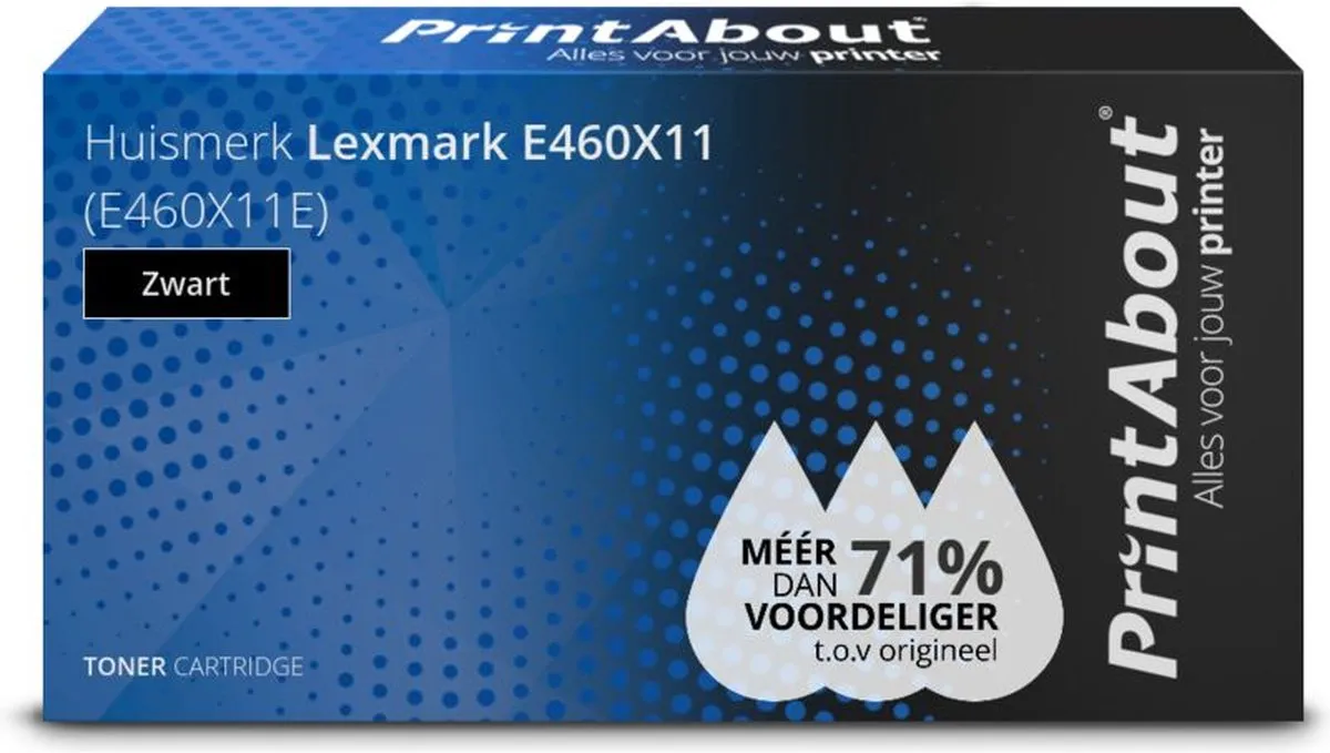 PrintAbout Lexmark E460X11E Toner Zwart - Extra Hoge Capaciteit 16.500