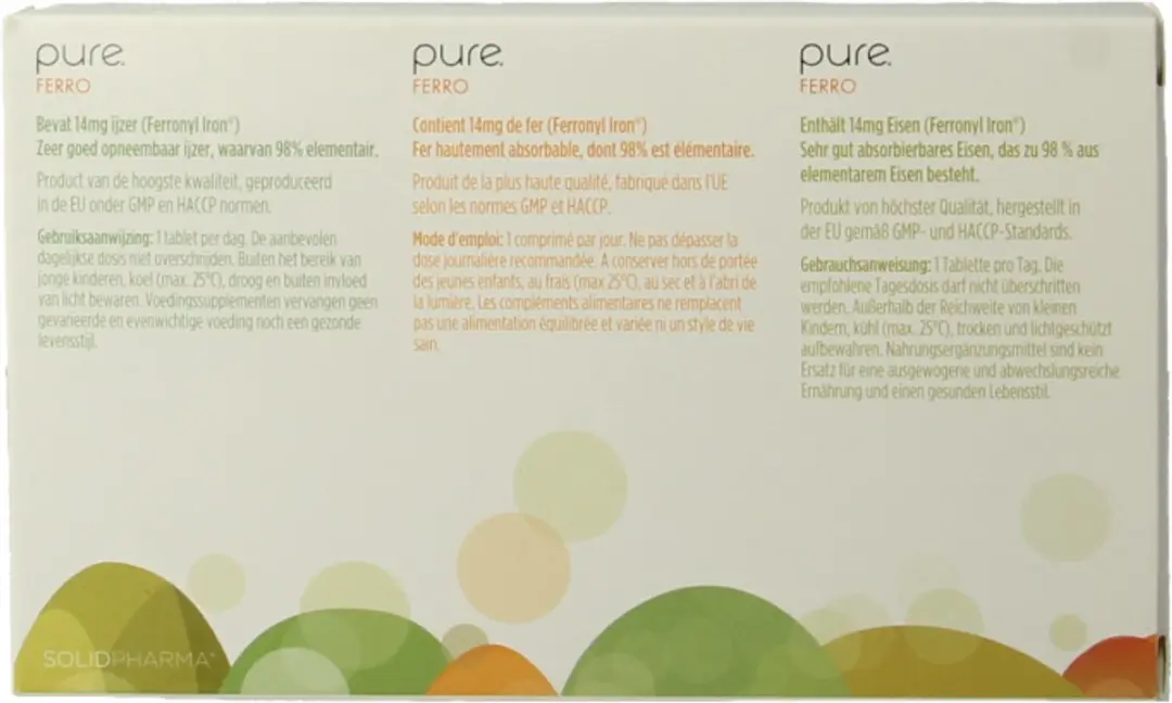 Pure Ferro 60 Tabletten - afbeelding 2 van 6