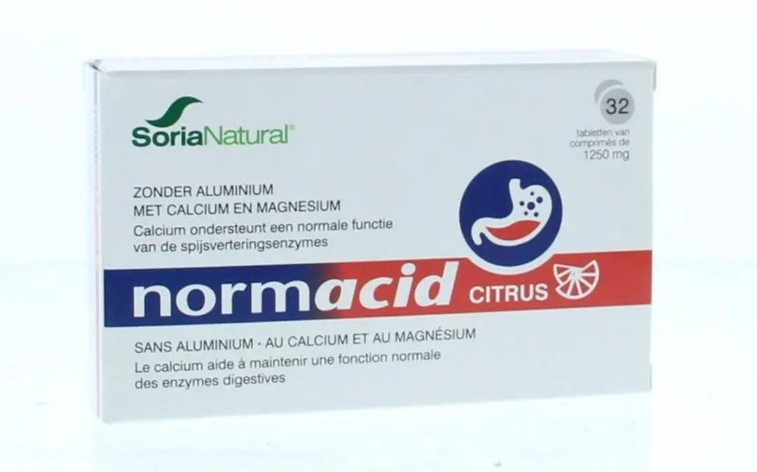 Soria Natural Normacid 32 Tabletten - Citrus - afbeelding 2 van 2