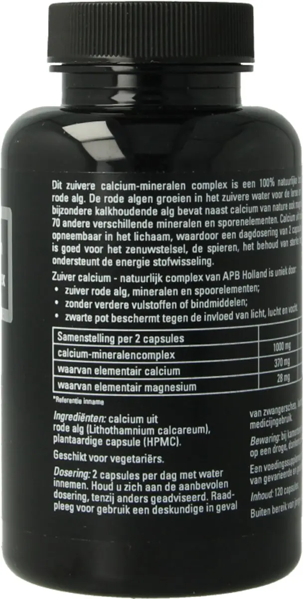 APB Holland Zuiver Calcium Natuurlijk Complex 500mg - 120 Capsules - afbeelding 3 van 4