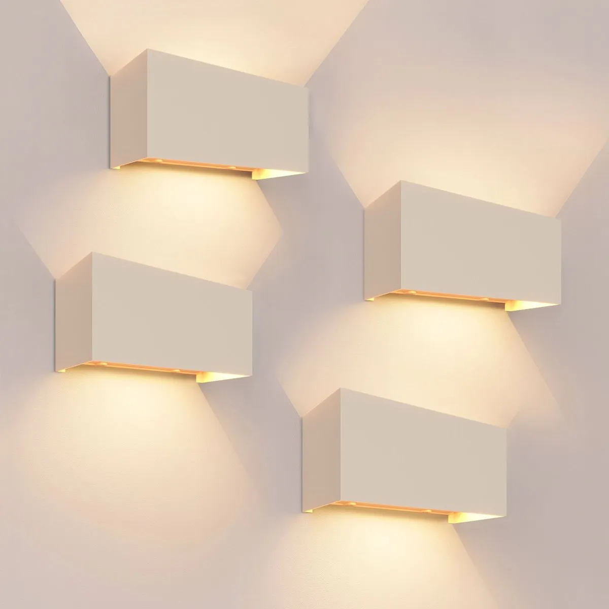 Ledvion 4x LED Wandlamp 9,5W 3000K IP54 Tweezijdig Beige