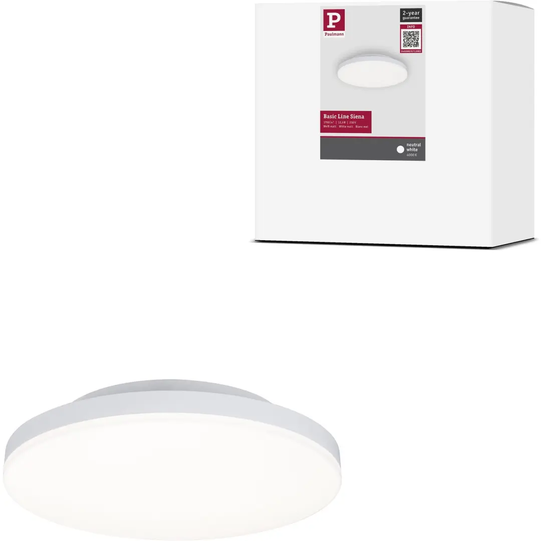 LED-plafondlamp Siena 4000K 220 mm 1100lm 230V 12,3W