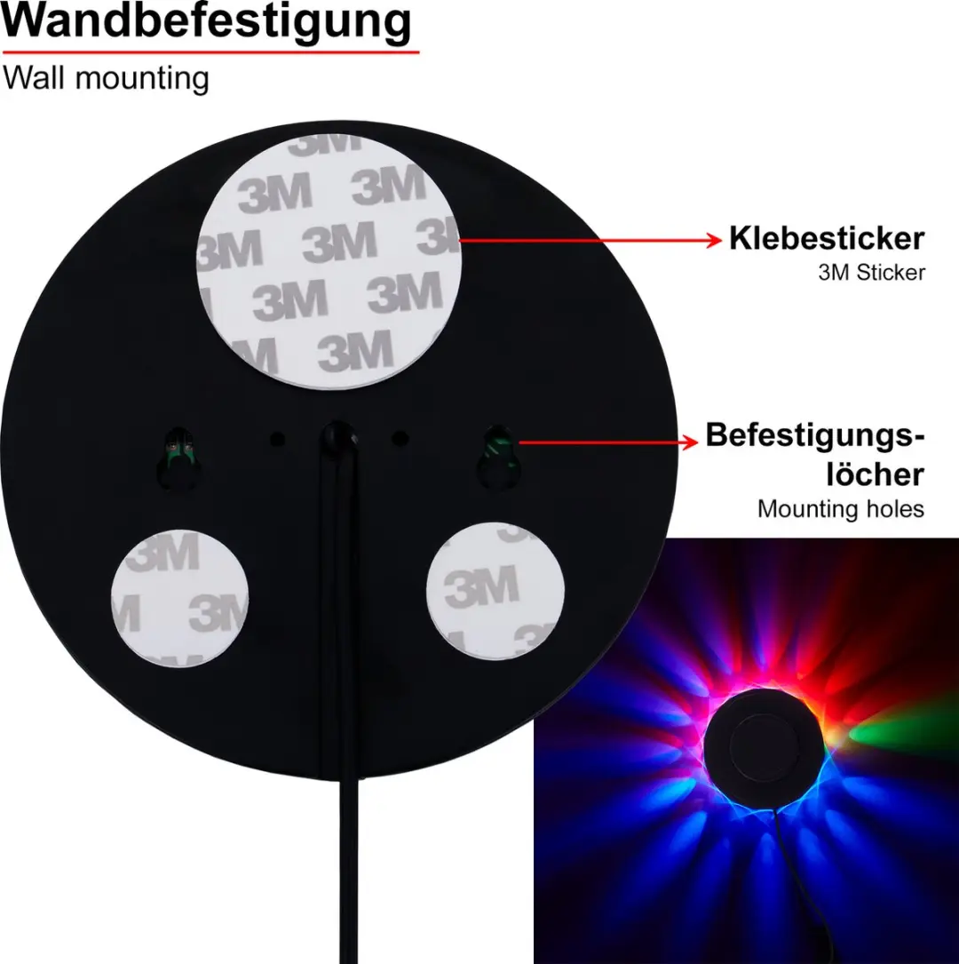 Briloner LED Lichtrad 2341-048 - Muzieksensor - Zwart - afbeelding 3 van 4