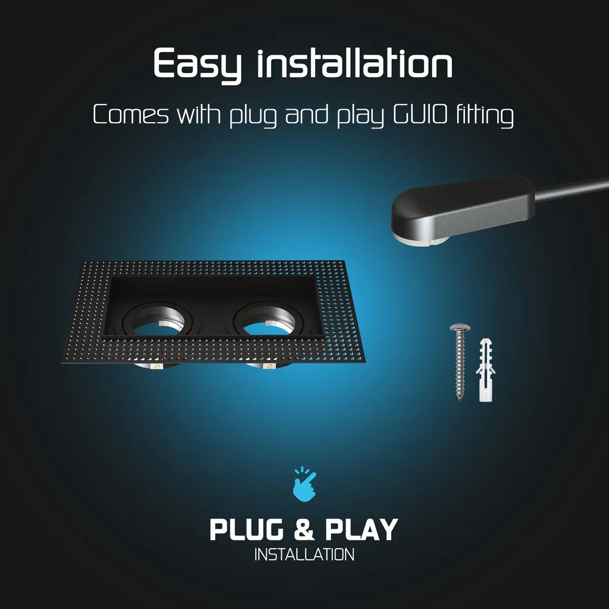 LEDVION Trimless LED Inbouwspot 130x130mm Zwart - GU10