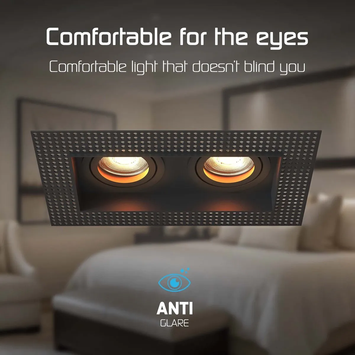 LEDVION Trimless LED Inbouwspot 130x130mm Zwart - GU10