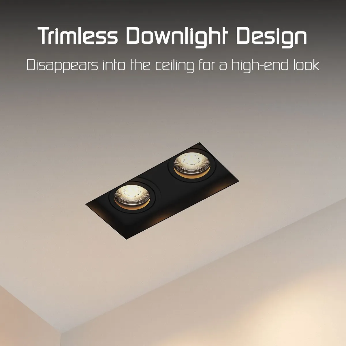 LEDVION Trimless LED Inbouwspot 130x130mm Zwart - GU10