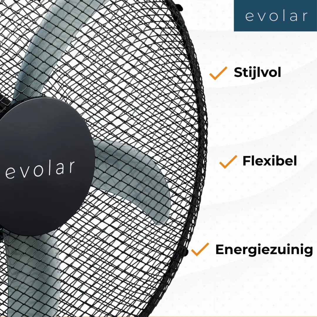 Evolar EVO-18MSFBL Statiefventilator - Zwart - afbeelding 4 van 6