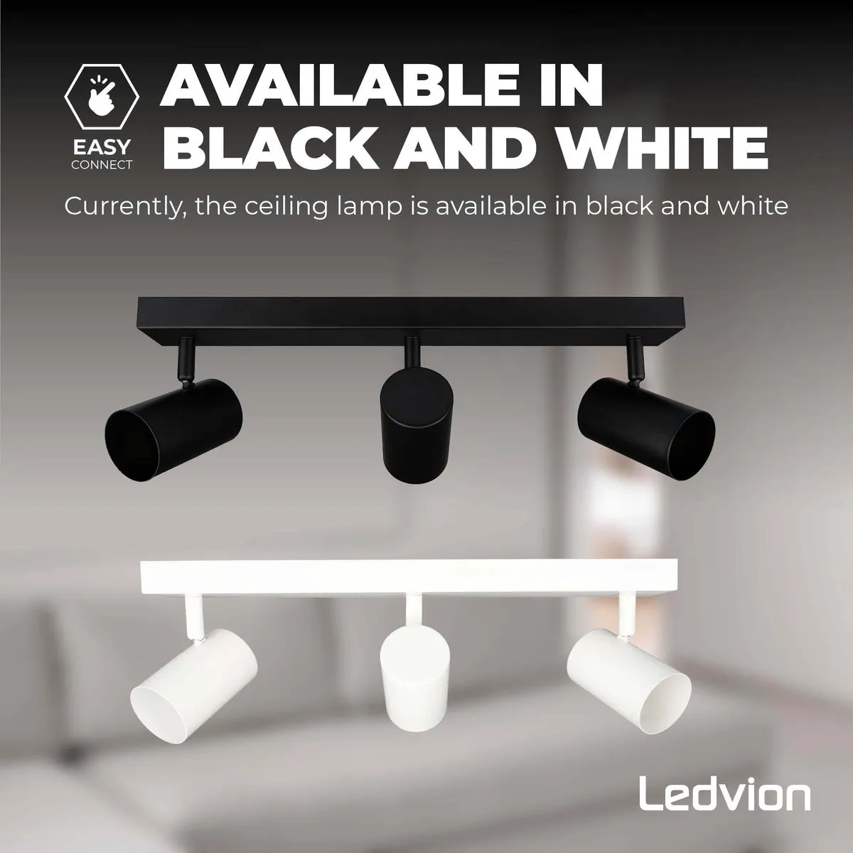 Ledvion LED Plafondspot 3-lichts RGBW 5W GU10 - Zwart