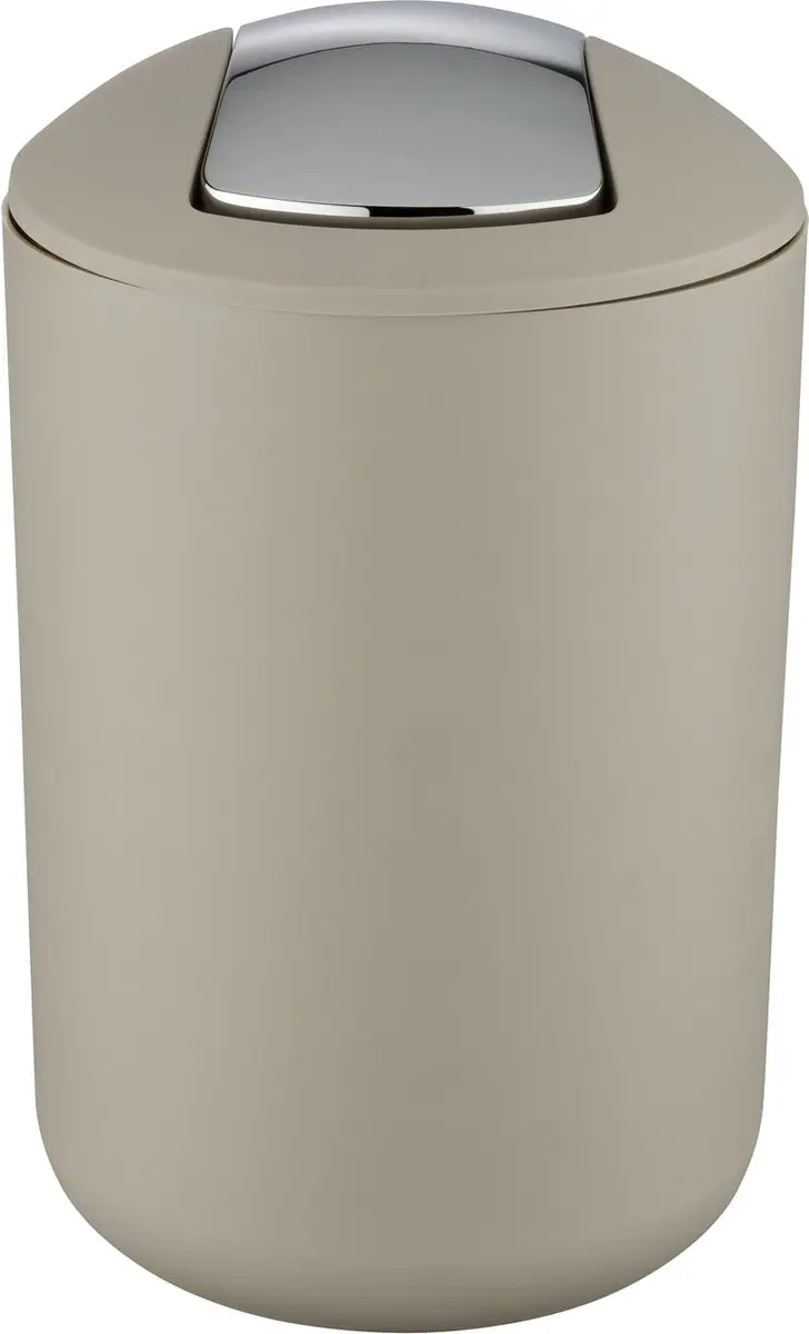 WENKO Afvalemmer Brasil L 6,5 liter kunststof taupe met swingdeksel