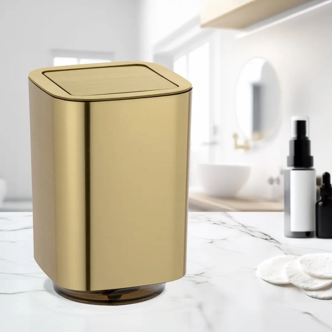 Wenko Auron Afvalemmer 5,5 liter - Goud - afbeelding 4 van 4