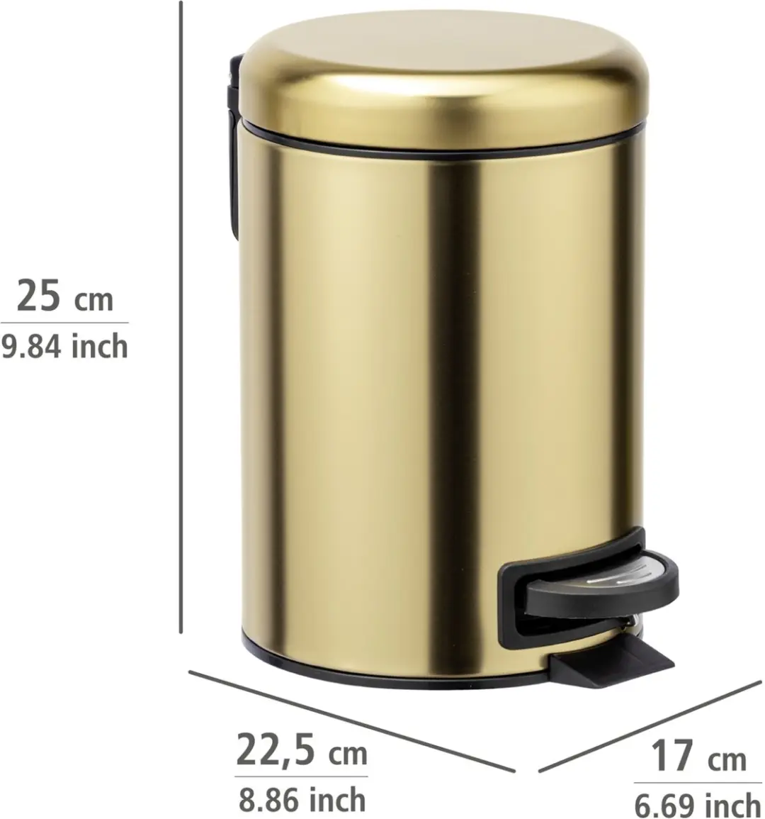 Wenko Leman Pedaalemmer 3L - Goud - afbeelding 2 van 6
