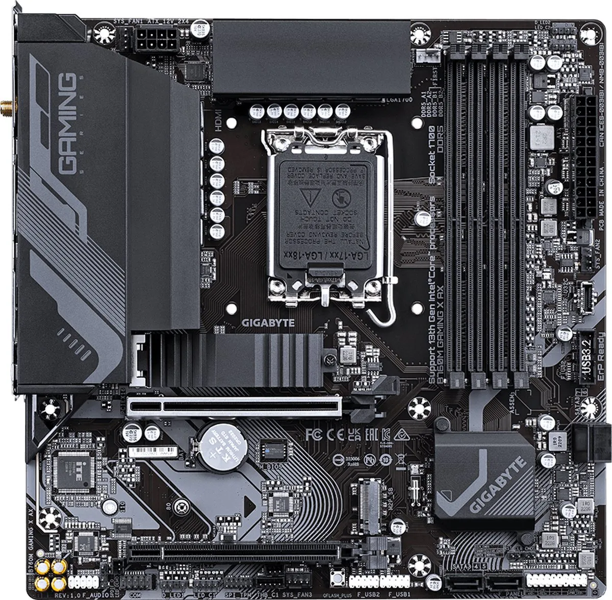Gigabyte B760M Gaming X AX Moederbord - microATX