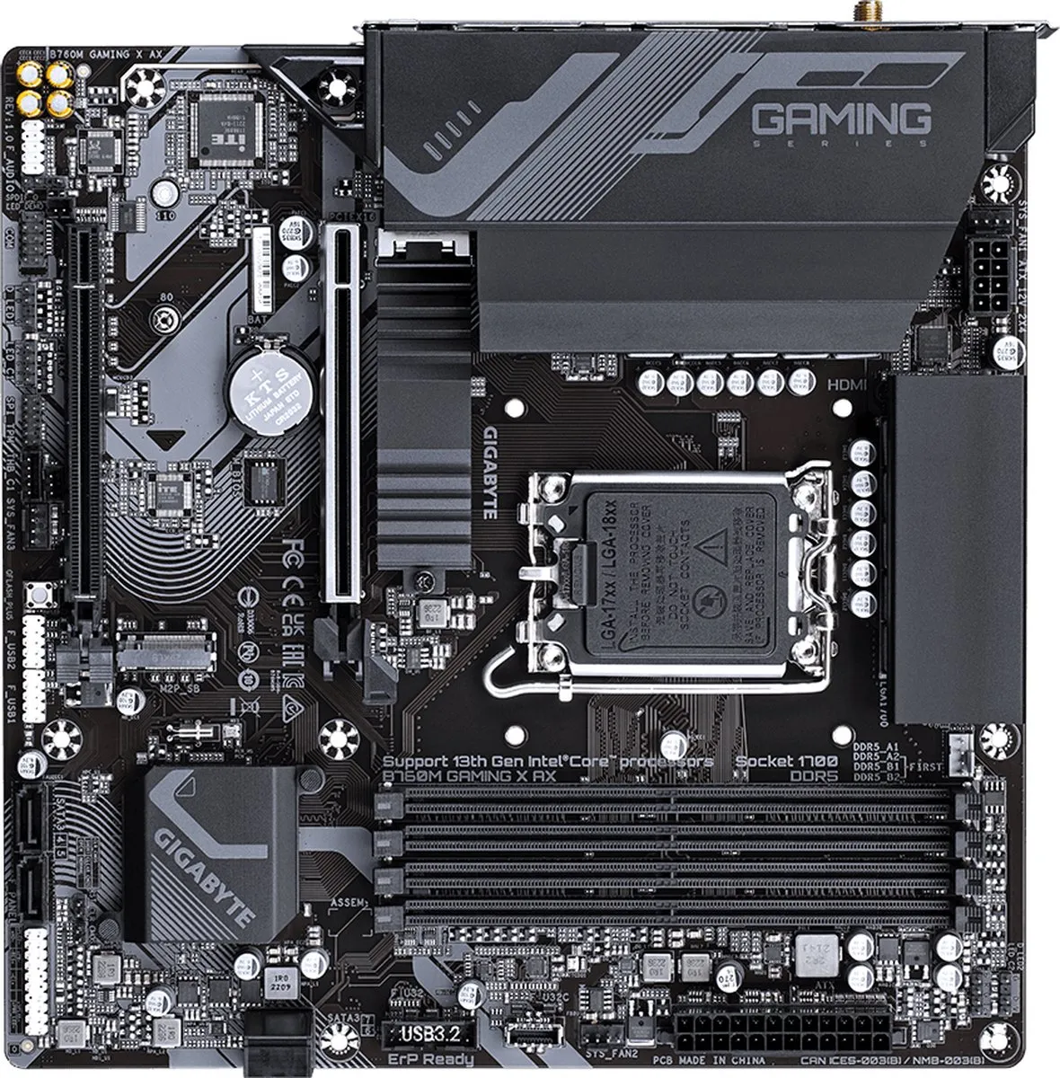 Gigabyte B760M Gaming X AX Moederbord - microATX