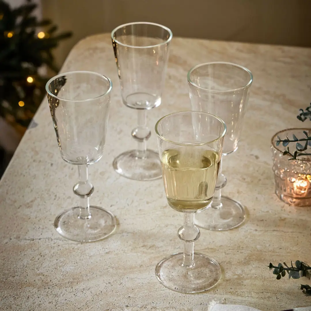 Loberon Dordonie Glas Set van 4 - Ø8cm - Helder - afbeelding 5 van 5
