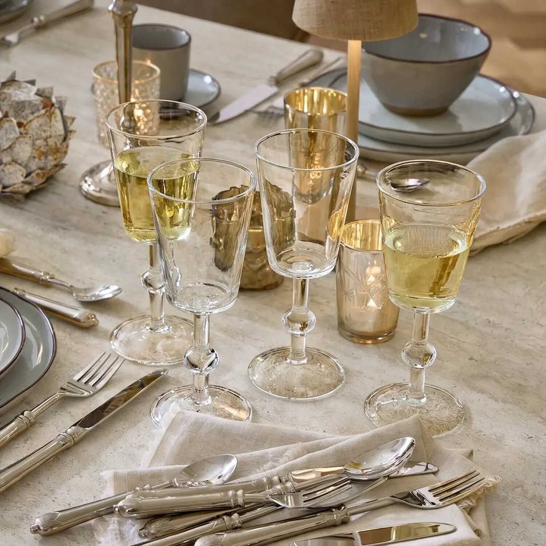 Loberon Dordonie Glas Set van 4 - Ø8cm - Helder - afbeelding 2 van 5