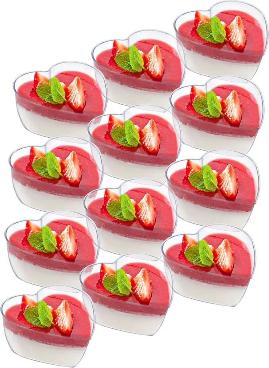 Dessertbekers Hart 120 ml 12 stuks