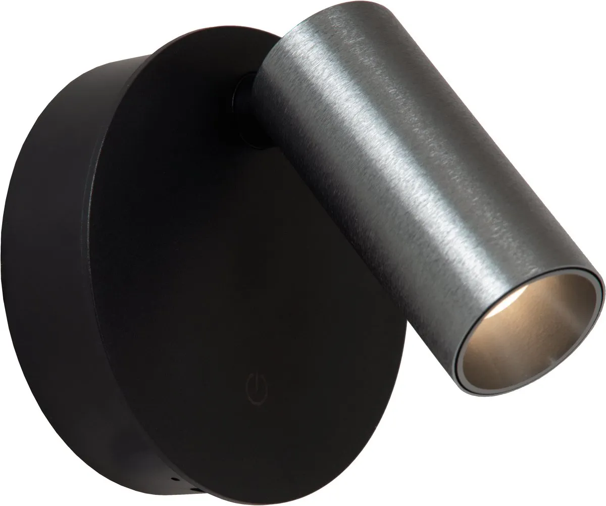 Lucide TONI Oplaadbare Wandspot - Ø8,1cm LED Dimbaar Grijs ijzer