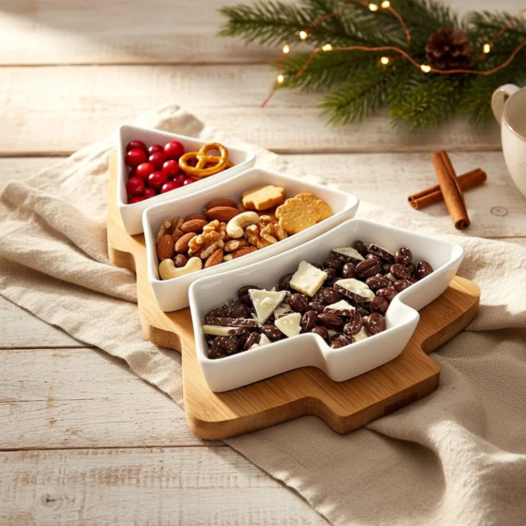Excellent Houseware Serviesset Kerstboomvorm - 4 Delen - afbeelding 2 van 5