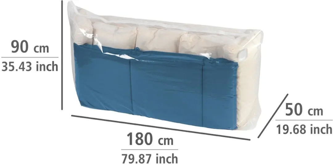 Wenko Cube XXL Vacuüm Kledingopbergzak - Transparant - afbeelding 5 van 6