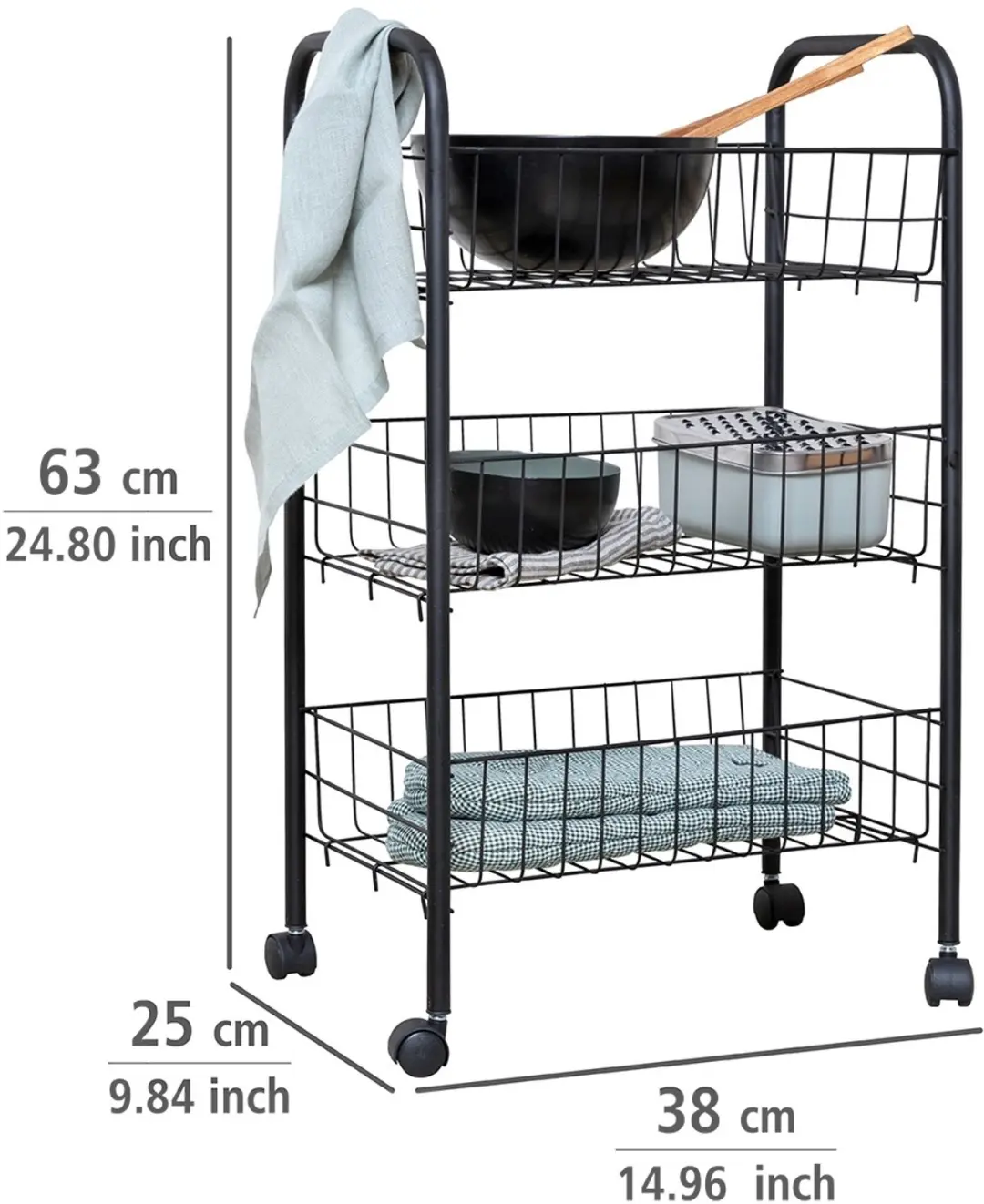 Wenko Florence Serveerwagen - Zwart - afbeelding 4 van 5