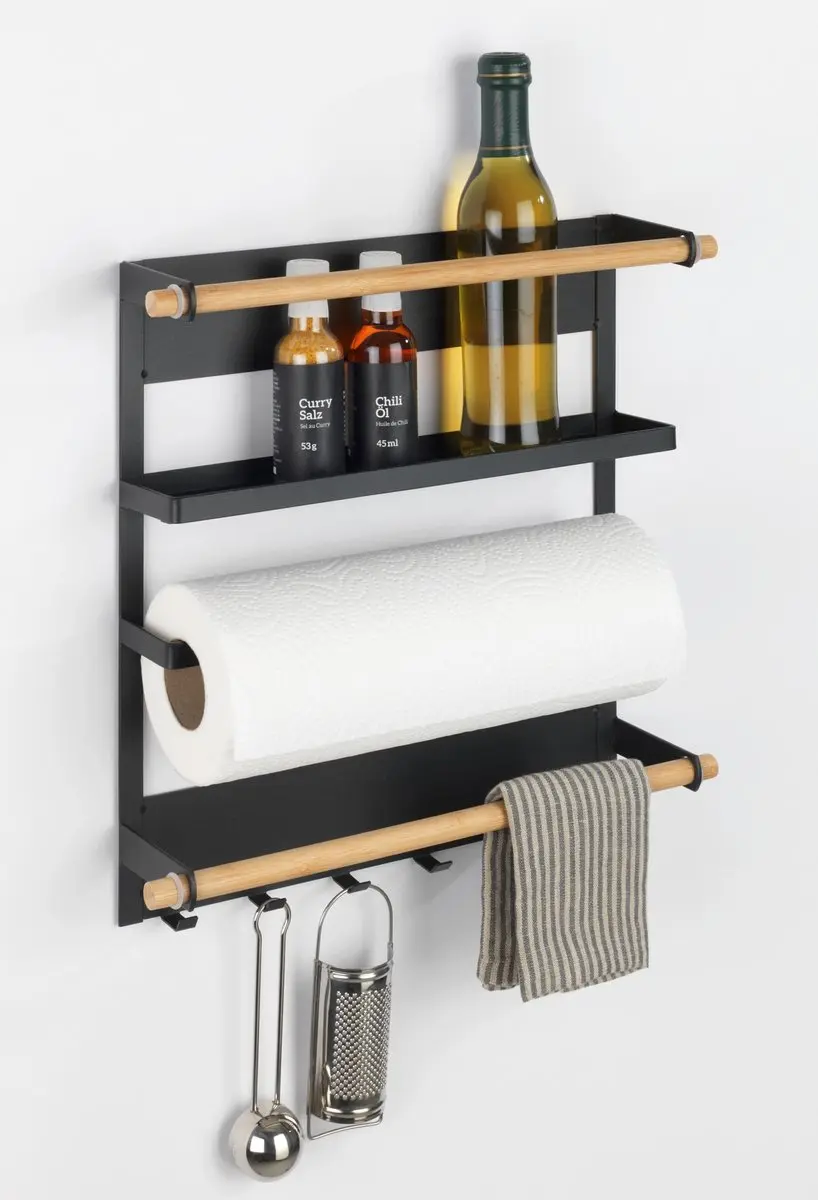 Wenko Magna Magnetisch Keukenrek - 33x34cm - Zwart - afbeelding 2 van 6