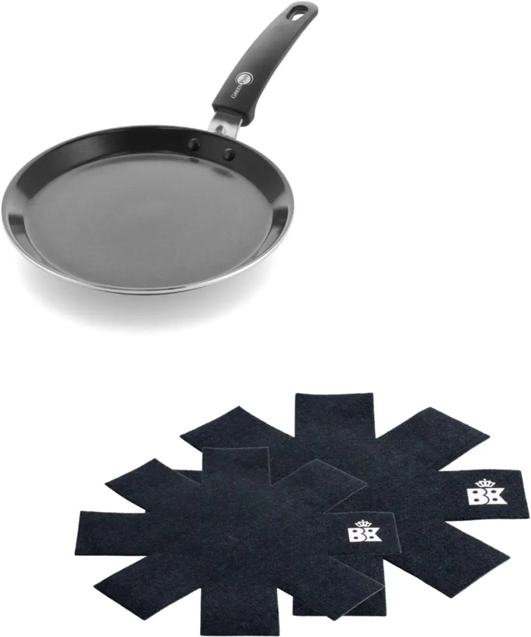 GreenPan Essentials Keramische Crêpepan Ø24 cm + BK Pan Protectors 2 stuks (27