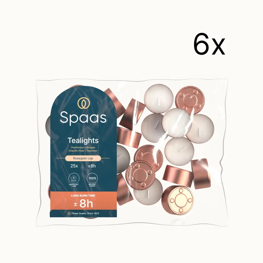 Spaas Theelichten in roségouden cup