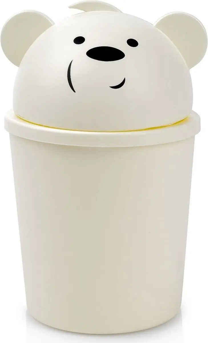 Prullenbak Teddybeer Crème 1,5 l