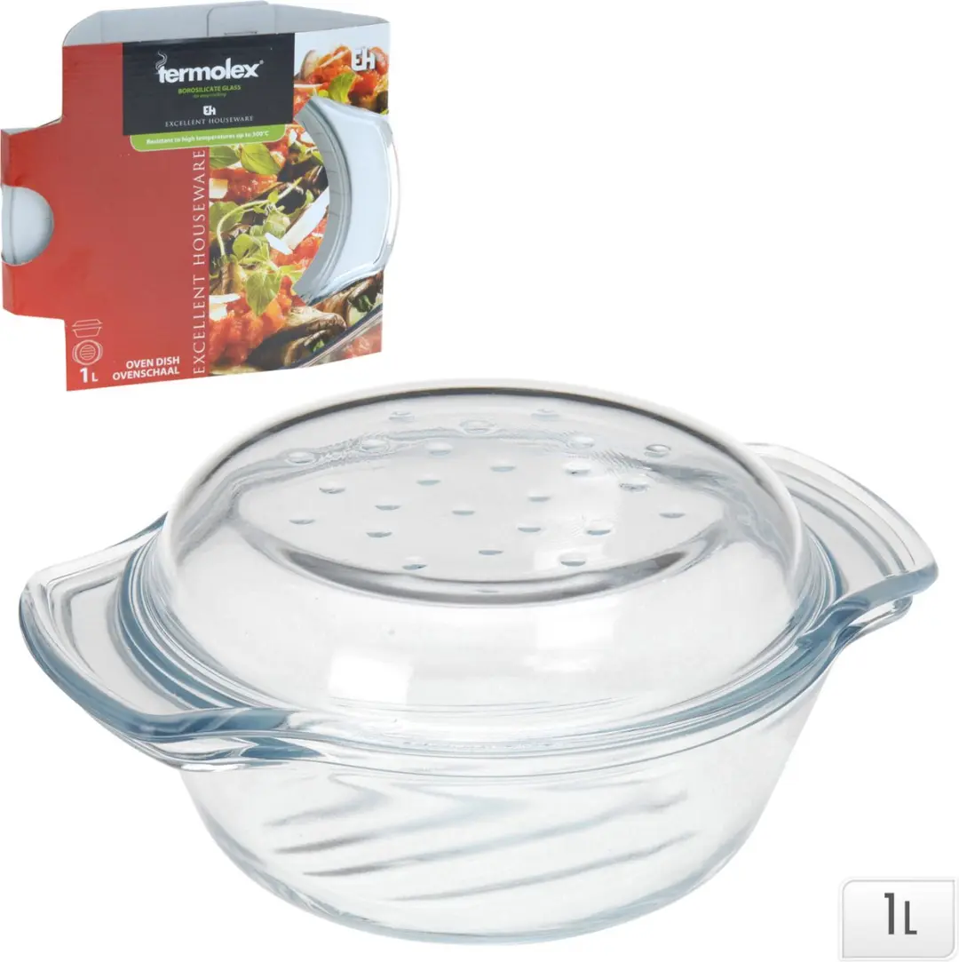 Glazen Ovenschaal met Deksel 1L