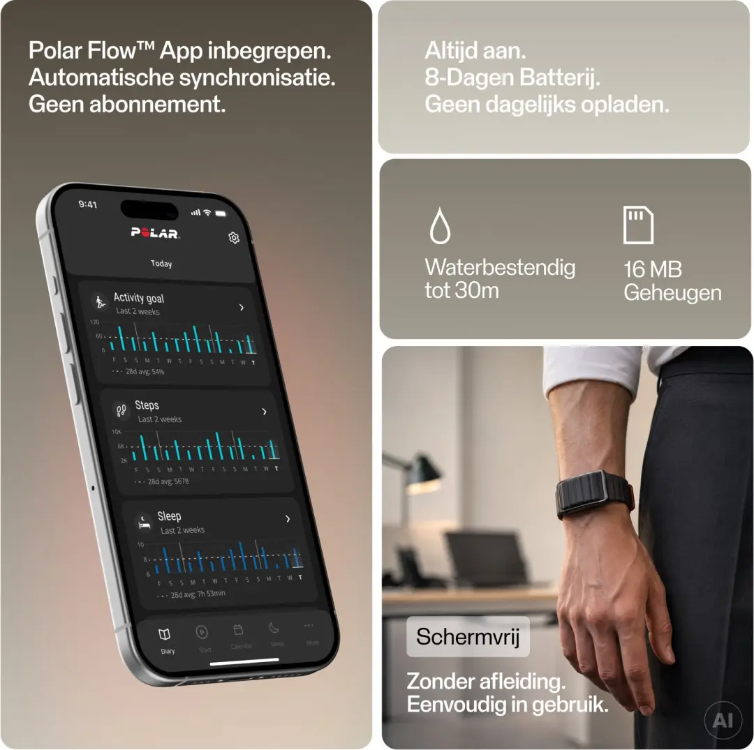 Polar Loop Health Band - Kers/Zwart - S-M - afbeelding 3 van 6