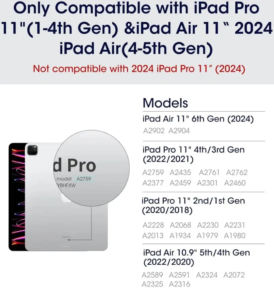 Pitaka MagEZ Folio 2 iPad Air 11 hoesje - Zwart - afbeelding 6 van 6