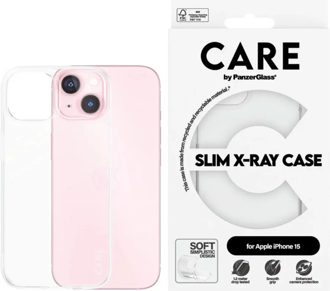 PanzerGlass CARE Röntgen Hoesje iPhone 15 - Transparant - afbeelding 3 van 5