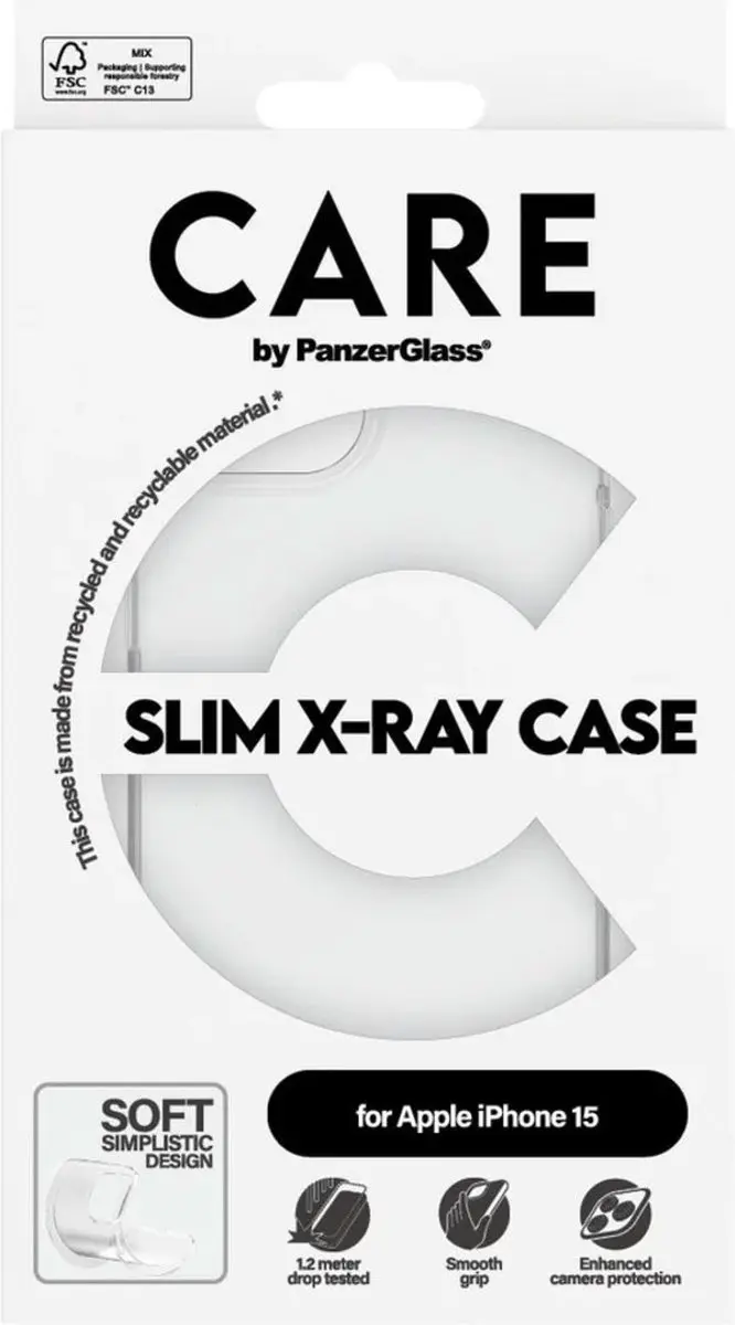 PanzerGlass CARE Röntgen Hoesje iPhone 15 - Transparant - afbeelding 2 van 5