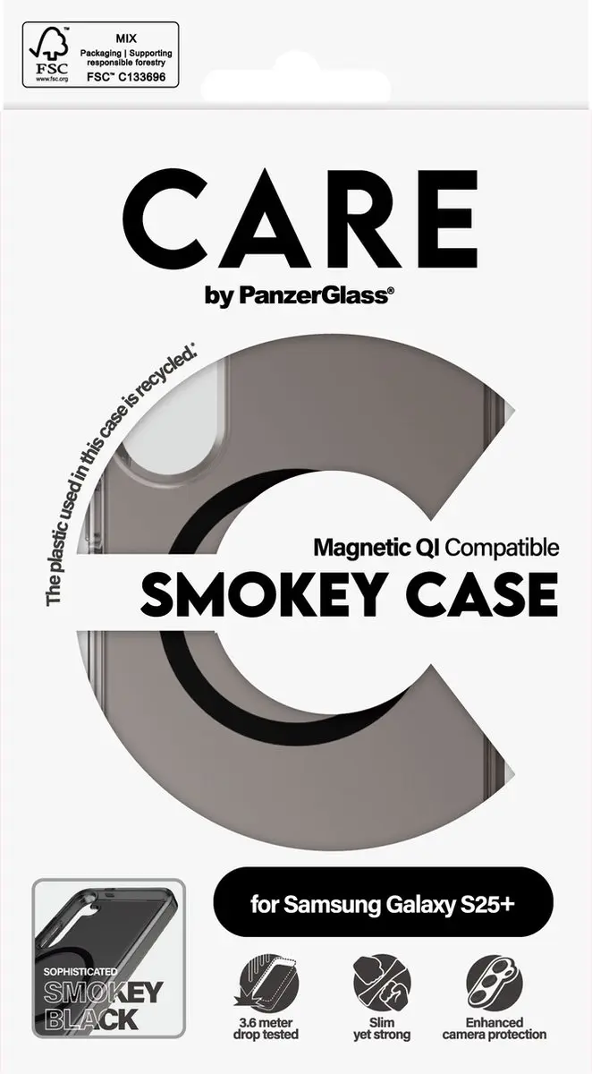 PanzerGlass CARE Flagship Urban Combat Smokey Hoesje S25+ - Zwart - afbeelding 3 van 6