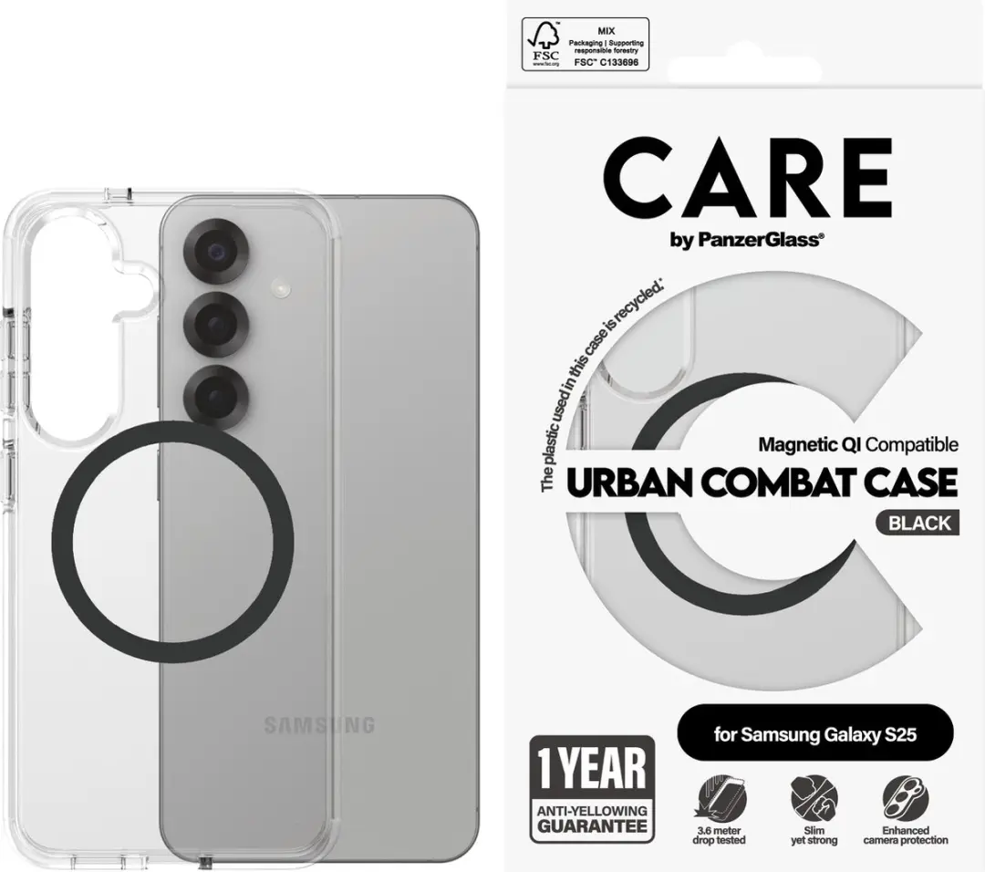 PanzerGlass CARE Urban Combat Hoesje Galaxy S25 Transparant - afbeelding 4 van 6