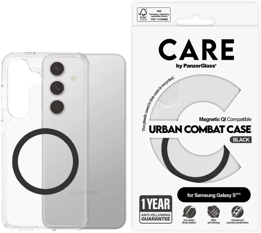 PanzerGlass CARE Urban Combat Hoesje Galaxy S25 Transparant - afbeelding 5 van 6