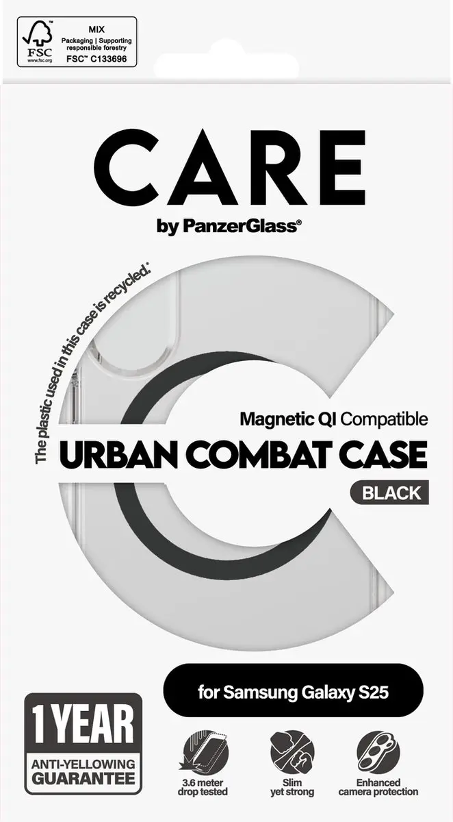 PanzerGlass CARE Urban Combat Hoesje Galaxy S25 Transparant - afbeelding 3 van 6