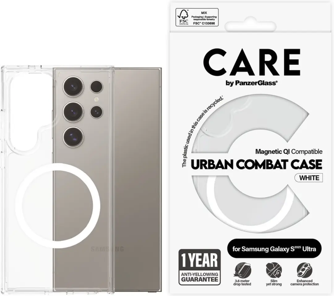 PanzerGlass CARE Urban Combat Hoesje Samsung Galaxy S25 Ultra - Transparant - afbeelding 4 van 6