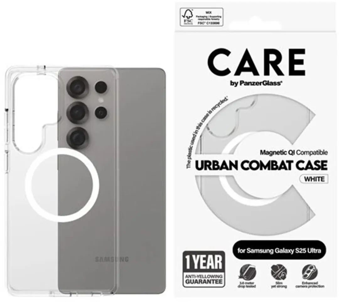 PanzerGlass CARE Urban Combat Hoesje Samsung Galaxy S25 Ultra - Transparant - afbeelding 3 van 6