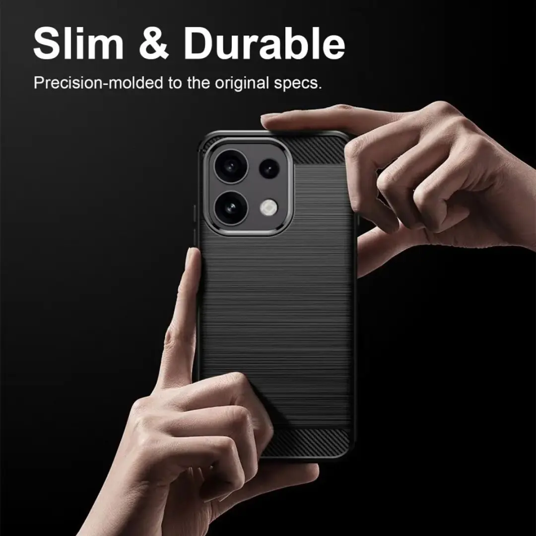 Oppo Reno 16 F Geborsteld TPU Hoesje - Zwart - afbeelding 6 van 6