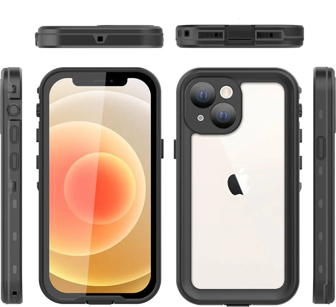 Redpepper Dot Plus Waterproof Backcover iPhone 13 Mini - Zwart - afbeelding 6 van 6