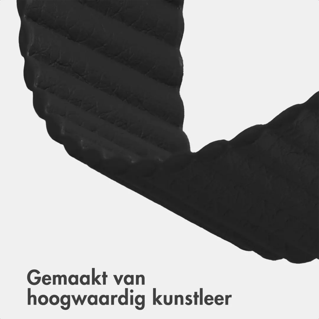 imoshion Magnetisch Kunstleren Bandje Apple Watch 38/40/41/42mm - Zwart - afbeelding 3 van 6