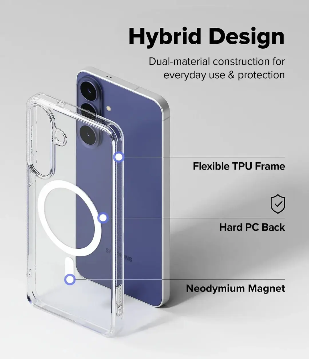 Ringke Fusion Magnetic Hoesje Samsung Galaxy S26 FE - Transparant - afbeelding 2 van 6