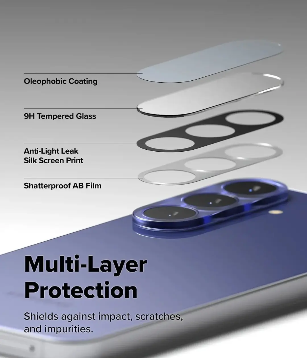 Ringke Camera Tempered Glass Samsung Galaxy S26 FE - 2-Pack - afbeelding 5 van 6