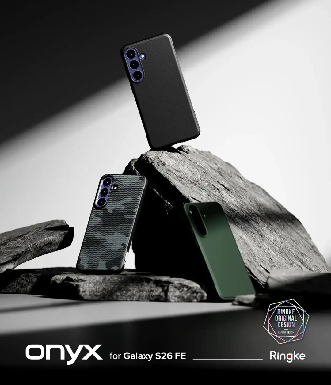 Ringke Onyx Samsung Galaxy S26 FE Hoesje - Camo Zwart - afbeelding 5 van 6