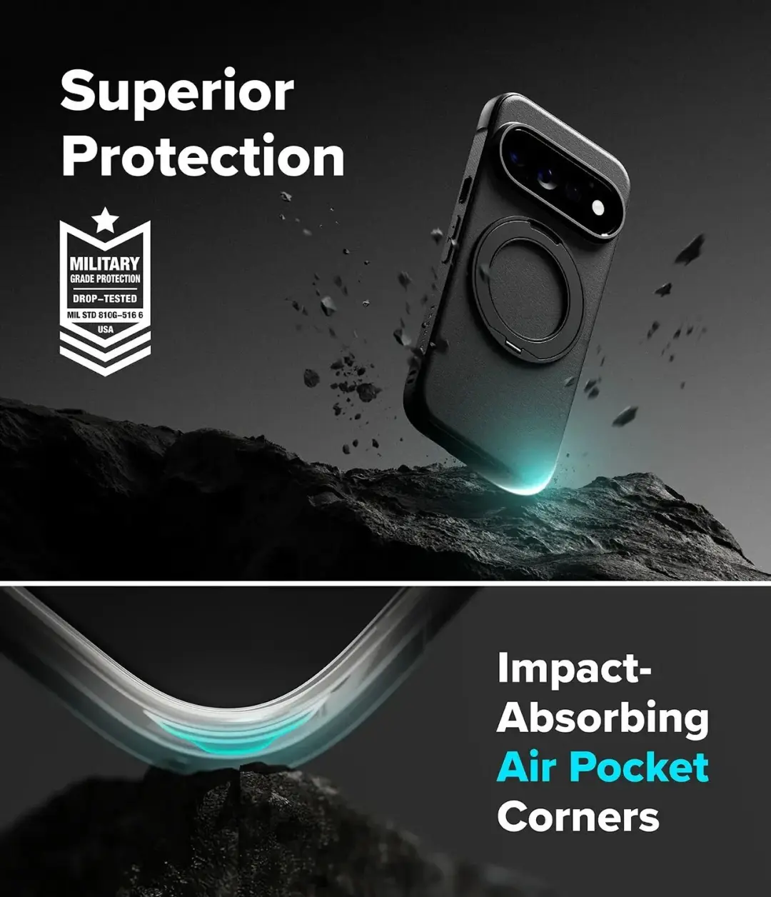 Ringke Onyx Ring Hoesje Google Pixel 11 Pro - Zwart - afbeelding 2 van 6