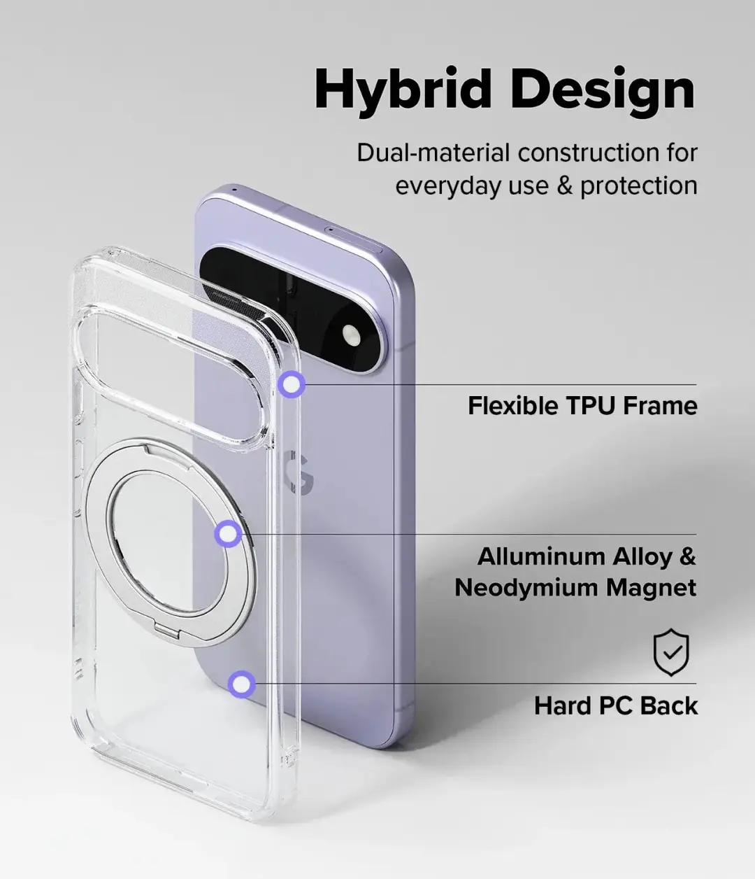 Ringke Fusion Ring Hoesje Google Pixel 11 - MagSafe - Transparant - afbeelding 5 van 6