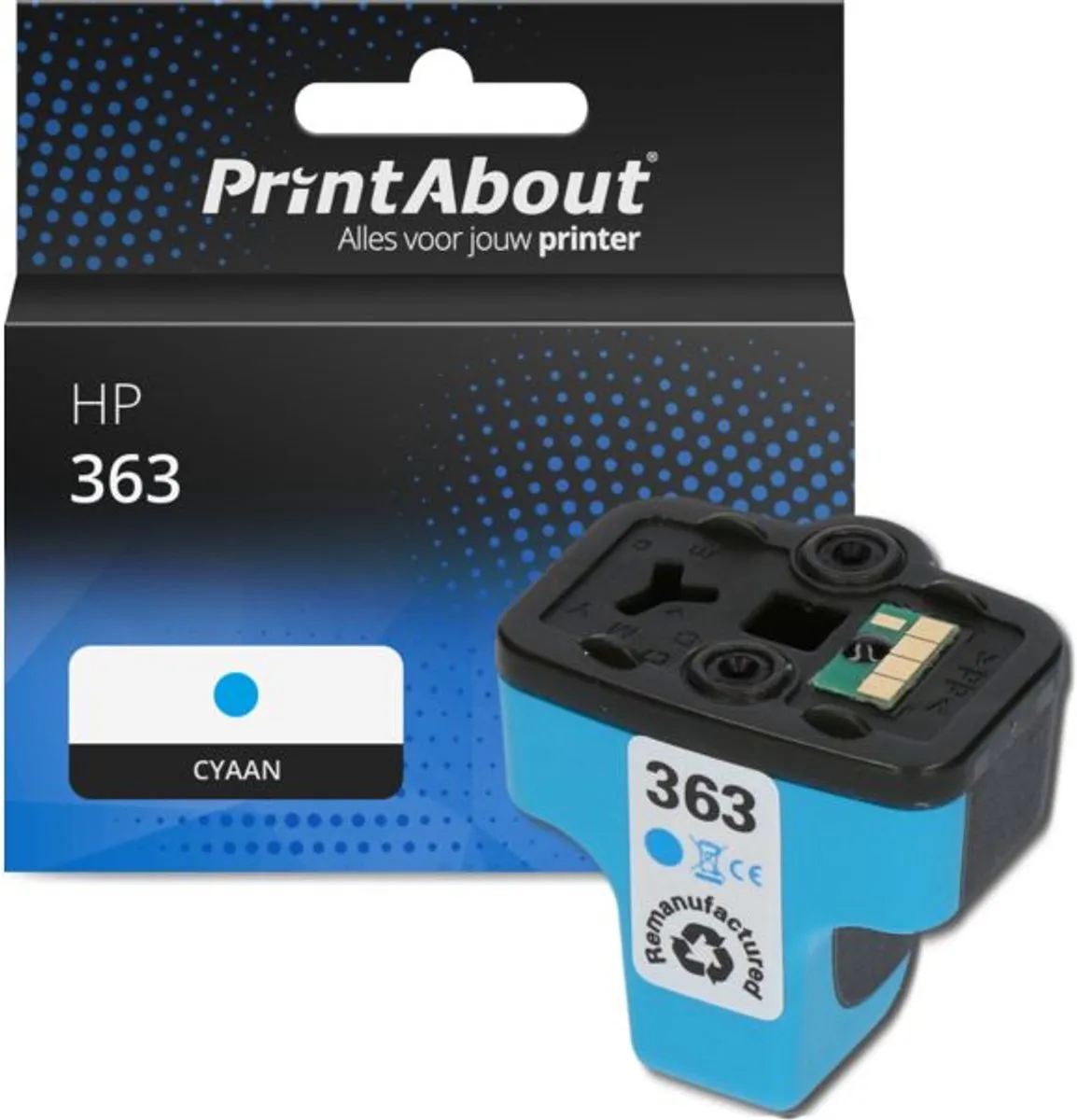 PrintAbout Inktcartridge C8771EE Cyaan - 13ml - o.a. HP Photosmart
