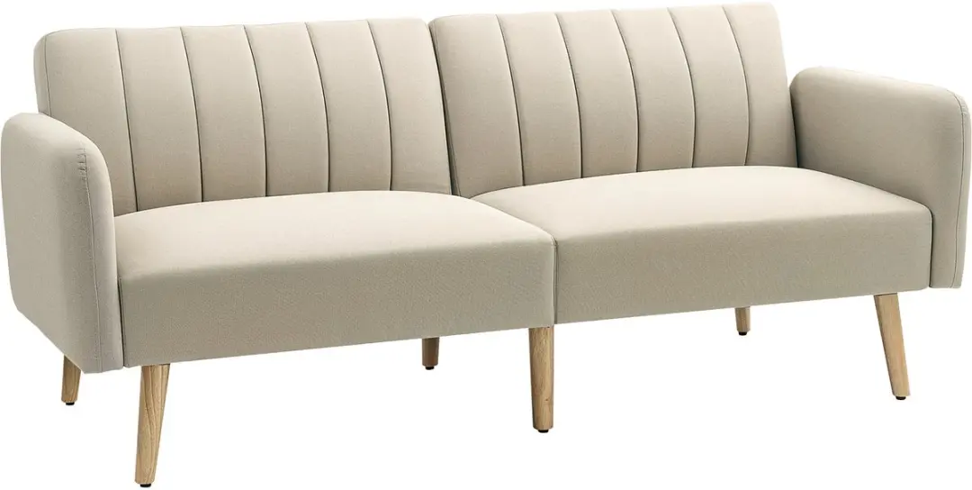 HOMCOM-Sofa Bed-Foum-173x75x73cm-Beige